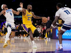 NBA季后赛湖人vs森林狼 历史第一人！40岁詹姆斯率队扳平大比分