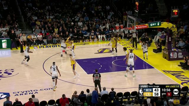 【2025年04月23日 森林狼vs湖人集锦】平步青云翱翔九天 爱德华兹拔地而起迎着海耶斯暴力隔扣