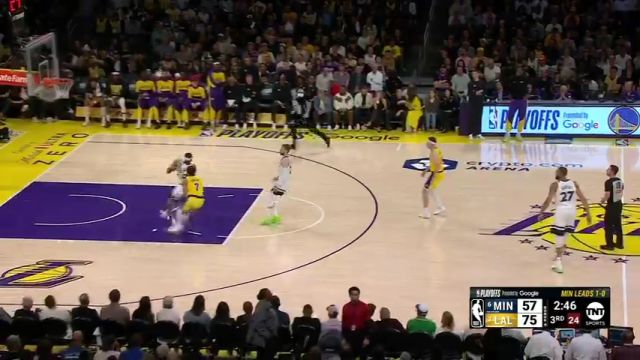 【2025年04月23日】NBA季后赛：森林狼vs湖人G2第3节英文原声录像回放