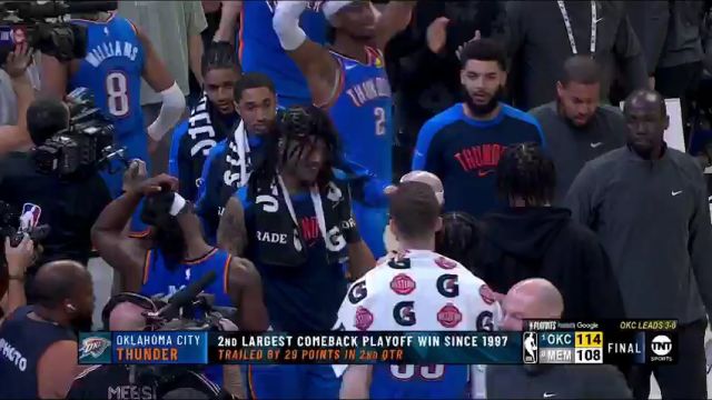 【2025年04月25日】NBA季后赛：雷霆vs灰熊G3第4节英文原声录像回放