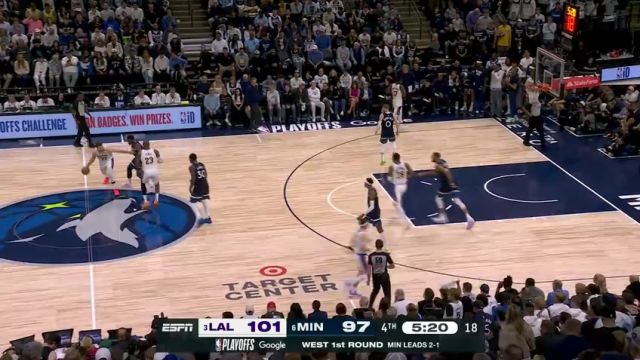 【2025年04月28日】NBA季后赛：湖人vs森林狼G4第4节中文解说录像回放