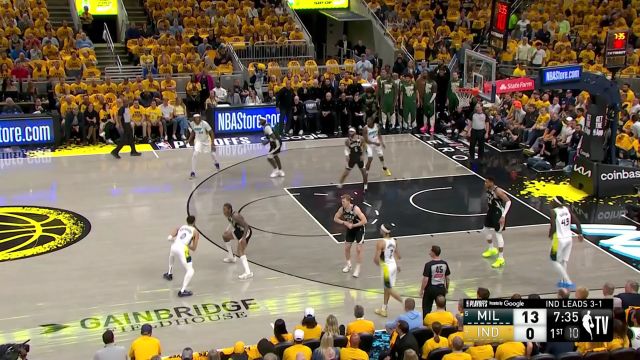 【2025年04月30日 雄鹿vs步行者集锦】终于打破得分荒！特纳外线三分接球就投一发入魂打破得分荒拿下球队首分