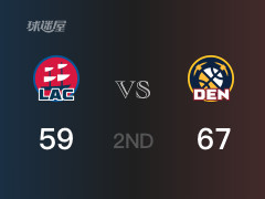 NBA季后赛 ：半场数据， 掘金以67-59领先快船，穆雷19分2篮板2助攻