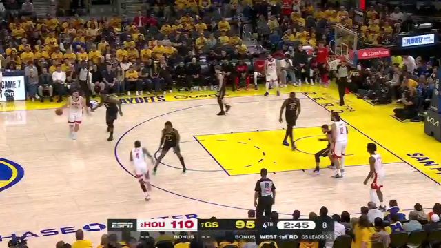 【2025年05月03日 火箭vs勇士集锦】这很难评！库里关键时刻背传格林可惜球没接住