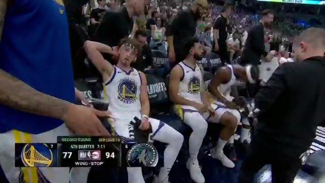 【2025年05月09日 勇士vs森林狼集锦】挑战失败！爱德华兹突破造成TJD防守犯规延迟响哨科尔上前理论