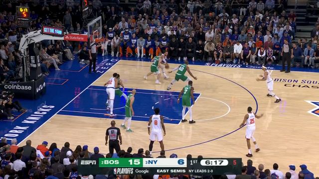 【2025年05月11日 凯尔特人vs尼克斯集锦】难度系数五颗星 布伦森面对包夹翻身后仰极限命中