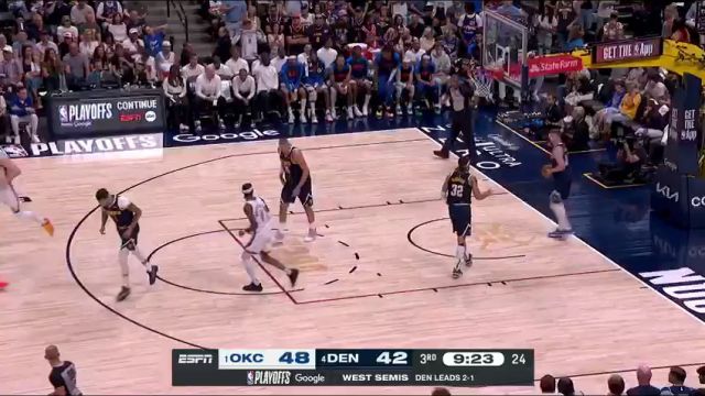 【2025年05月12日】NBA季后赛西部半决赛：雷霆vs掘金G4第3节英文原声录像回放