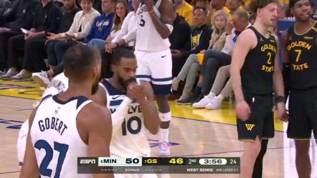 【2025年05月13日】NBA西部半决赛G4：森林狼vs勇士第2节英文原声录像回放