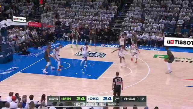 【2025年05月21日 森林狼vs雷霆集锦】微笑拥抱属于自己的季后赛时刻！兰德尔无解三分洞穿球网咧嘴庆祝