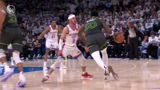 【2025年05月21日 森林狼vs雷霆集锦】你能奈我何！卡鲁索站在正确的防守位置上合理合法假摔