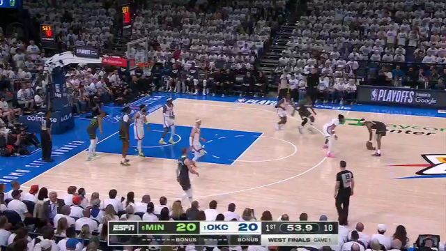 【2025年05月21日 森林狼vs雷霆集锦】沃克外线三分弹筐而出 杰伦-克拉克抢板补篮重夺领先