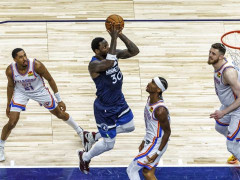 兰德尔在今年季后赛中第10次单场得分达到20+，比肩狼王加内特&队史第三人