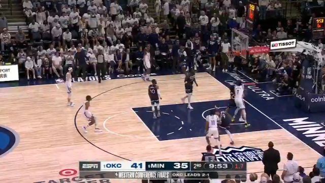 【2025年05月27日 雷霆vs森林狼集锦】天下武功唯快不破！香农反击大步流星单刀直入上篮得手