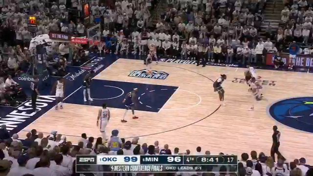 【2025年05月27日 雷霆vs森林狼集锦】不慌不慌！爱德华兹冲筐不进迪文琴佐抢板补篮紧咬比分