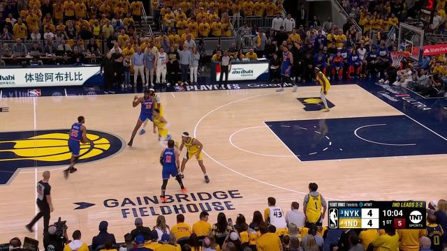 【2025年06月01日 尼克斯vs步行者集锦】空配连线美如画！布里奇斯高抛喂饼助攻罗宾逊空接战斧劈扣