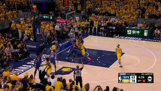 【2025年06月01日 尼克斯vs步行者集锦】反击势如破竹！OG布里奇斯唐斯轮番发力40秒打出7-0反击波