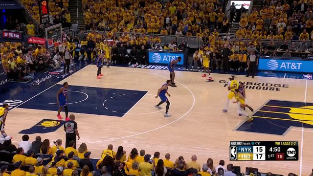 【2025年06月01日 尼克斯vs步行者集锦】尽管横冲直撞！特纳冲击力十足扛着阿奴诺比打成2+1