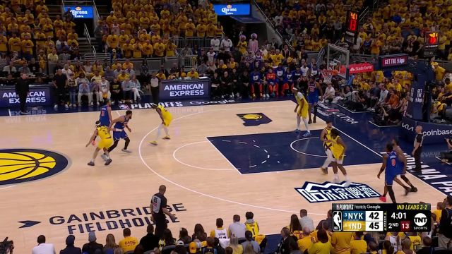 【2025年06月01日 尼克斯vs步行者集锦】布伦森忙中出错失误丢球 哈利伯顿接球加速一飞冲天贡献炸扣表演