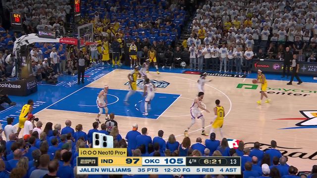 【2025年06月17日 步行者vs雷霆集锦】痛失追分好局 步行者连续四次失误送分葬送大好局势