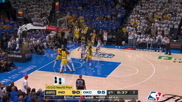 【2025年06月17日 步行者vs雷霆集锦】悬念骤起！西亚卡姆顶着防守强投三分 将比分拉至一回合差距