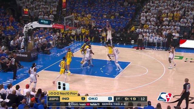 【2025年06月17日 步行者vs雷霆集锦】霍姆格伦外线三分命中 杰威接球冲击禁区续上火力