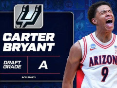 2025年NBA选秀卡特-布莱恩 本届最好的锋线防守者在第14顺位被马刺选中