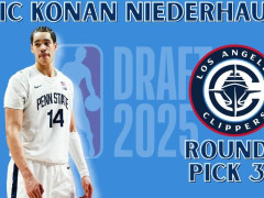 2025年NBA选秀亚尼克-科南-尼德豪泽 快船用首轮选中来自瑞士的中锋联手哈登