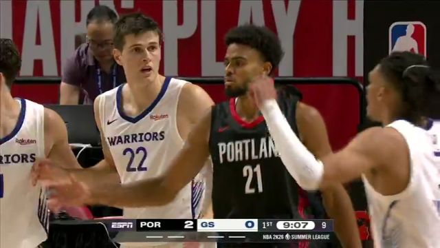 【2025年07月12日 开拓者vs勇士集锦】雄赳赳气昂昂！开拓者多点开花轰出9-0梦幻开局