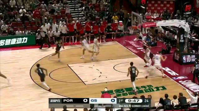 【2025年07月12日 开拓者vs勇士集锦】杨瀚森