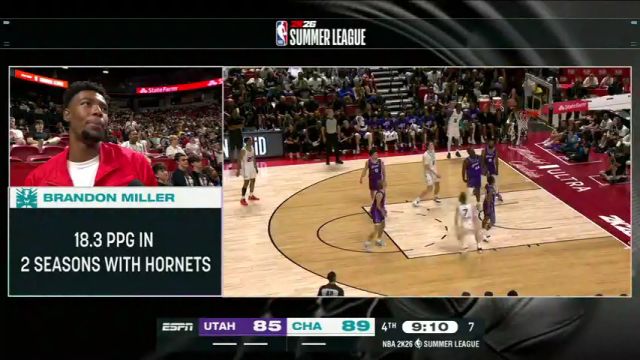 【2025年07月12日】NBA夏季联赛：爵士vs黄蜂第4节中文解说录像回放