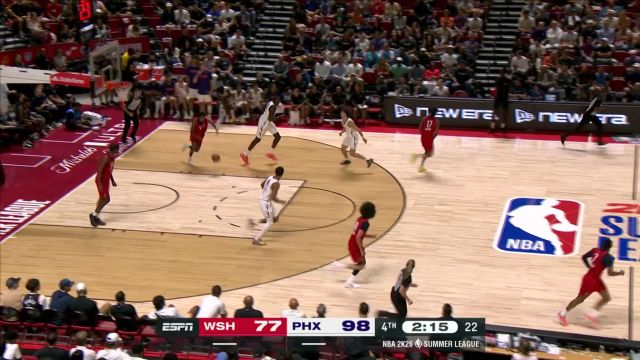 【2025年07月12日 奇才vs太阳集锦】还没到该放弃的时候！约翰逊追身三分命中帮助球队追分