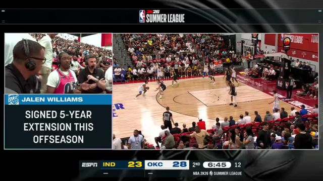 【2025年07月13日】步行者vs雷霆第2节英文原声录像回放