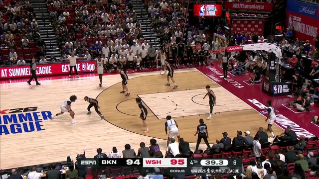 【2025年07月14日 篮网vs奇才集锦】这一球很关键！卡林顿外线大心脏漂移三分命中奠定胜局