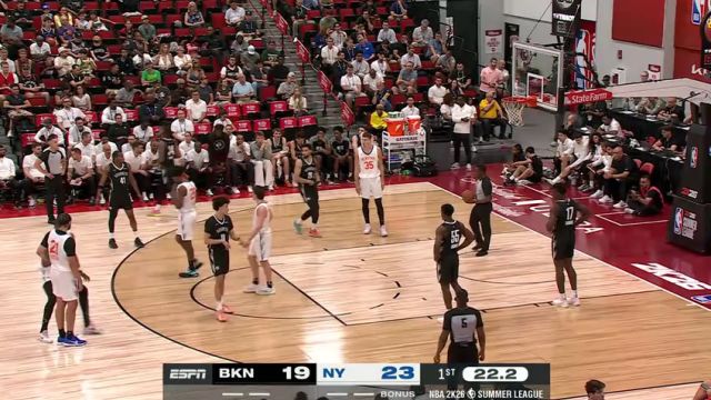 【2025年07月16日】NBA夏季联赛：篮网vs尼克斯第1节英文原声录像回放