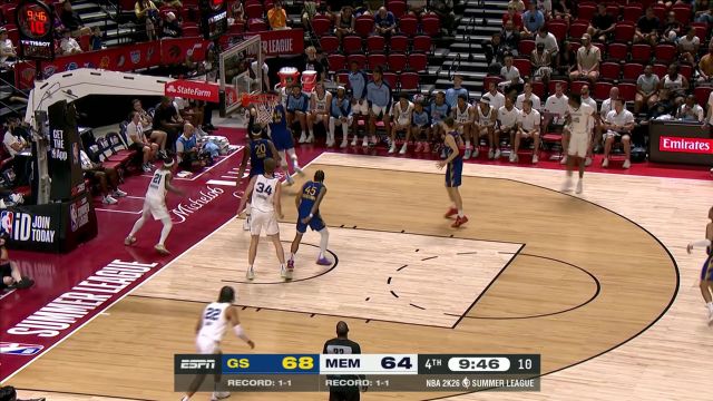 【2025年07月16日 勇士vs灰熊集锦】篮下有我不用愁！伯尔登高高跃起排球大帽将马沙克拒之门外