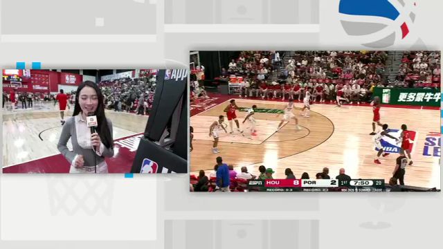 【2025年07月18日 火箭vs开拓者集锦】孟超采访罗尼-伯勒尔：杨瀚森的在球场上的能力潜力已经被很多人看到