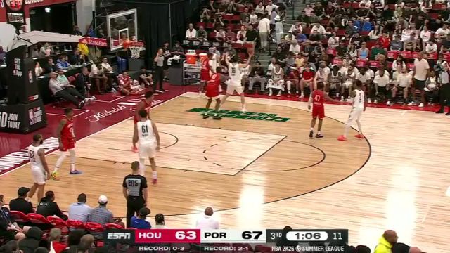 【2025年07月18日 火箭vs开拓者集锦】仅一步之遥 杨瀚森转身突破欧洲步无奈被对手拦截