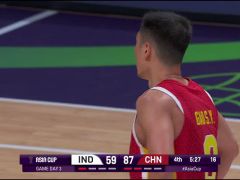 男篮亚洲杯C组小组赛：印度vs中国第4节英文原声回放