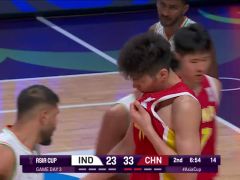 男篮亚洲杯C组小组赛：印度vs中国第2节中文解说回放