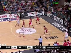 男篮亚洲杯C组小组赛：印度vs中国中文解说全场回放