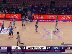 男篮亚洲杯D组小组赛：伊拉克vs中国台北第3节英文原声回放