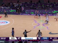 男篮亚洲杯D组小组赛：伊拉克vs中国台北第4节英文原声回放