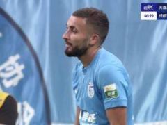 [射门高出]刘祝润分球找到后点 拉布亚德射门被挡出