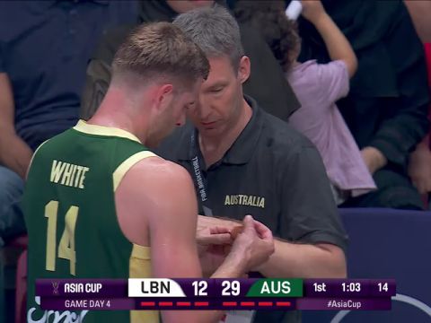 男篮亚洲杯A组小组赛：黎巴嫩vs澳大利亚第1节中文解说回放