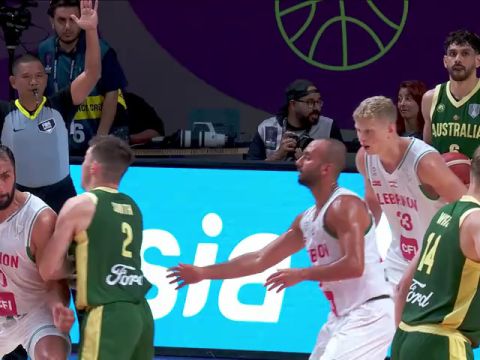 男篮亚洲杯A组小组赛：黎巴嫩vs澳大利亚第3节中文解说回放