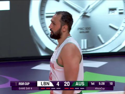男篮亚洲杯A组小组赛：黎巴嫩vs澳大利亚第1节英文原声回放