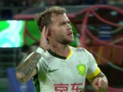 [进球视频]国安前场连续一脚出球 古加禁区外远射破门