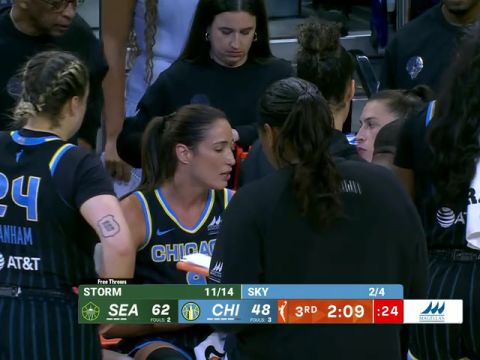 WNBA常规赛：西雅图风暴vs芝加哥天空第3节英文原声回放