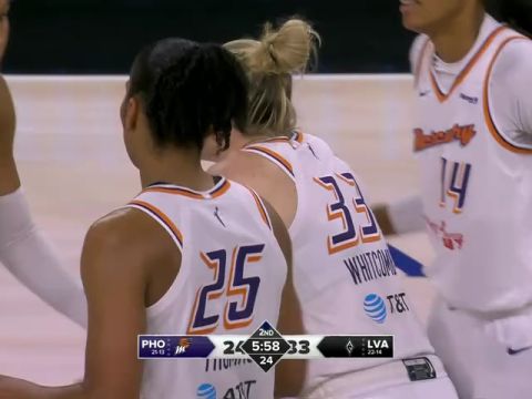 WNBA常规赛：菲尼克斯水星vs拉斯维加斯王牌第2节英文原声回放