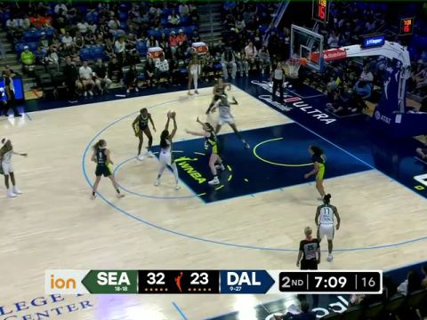 WNBA常规赛：西雅图风暴vs达拉斯飞翼第2节英文原声回放